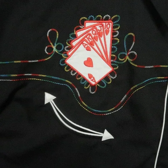 Bennys Shirt Men 4XL Black Pearl Snap Smile Pocket Vegas Casino Poker Western - Picture 4 of 10